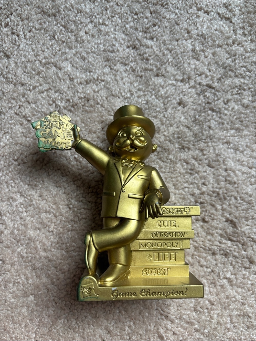 Hasbro Gold Monopoly Game Champion Figure